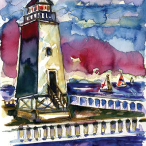 Charlevoix Lighthouse SunsetPrint