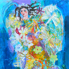 Busy Eloise Angel Painting by Sue Bolt