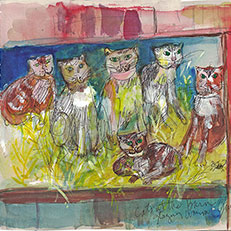 Cat House Original Painting by Sue Bolt