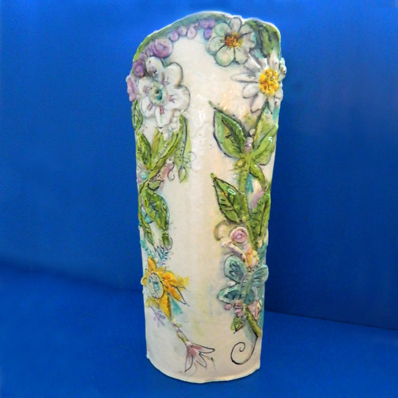 Garden of Daisies - Tall Vase by Sue Bolt