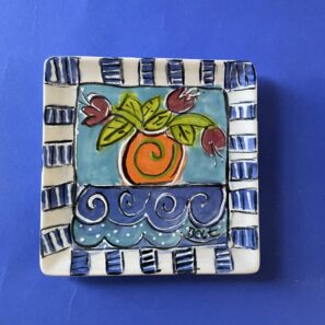 Bowl of Tulips Small Square Dish