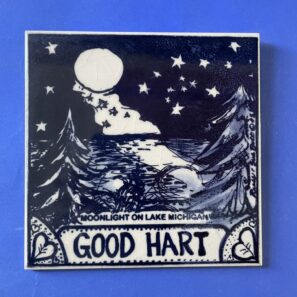 Limited Edition Blue & White Tile Good Hart "Moonlight on Lake Michigan"
