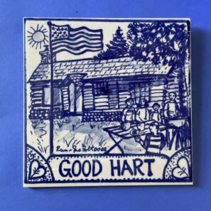 Limited Edition Blue & White Tile Good Hart Summer picnic at the cabin