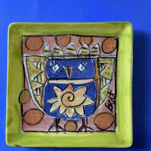Crazy Bird Small Square Dish