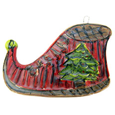 Elf Shoe Ornament by Lori Bolt