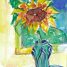Sunflower Note Card by Sue Bolt