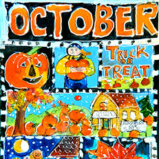 Trick or Treat - Acrylic painting by Sue Bolt