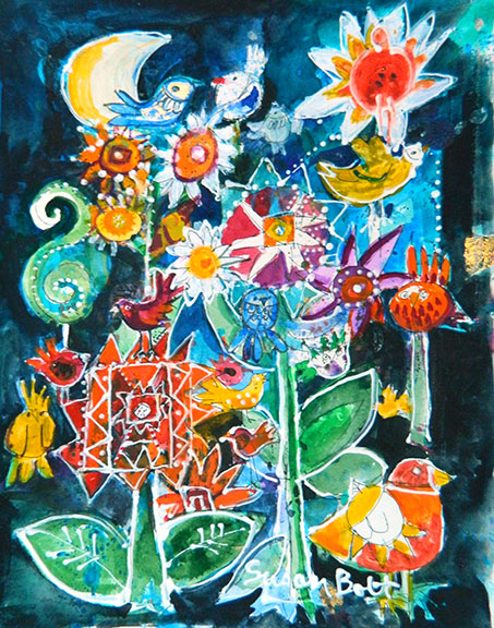 Winter In My Imaginary Garden Print by Sue Bolt
